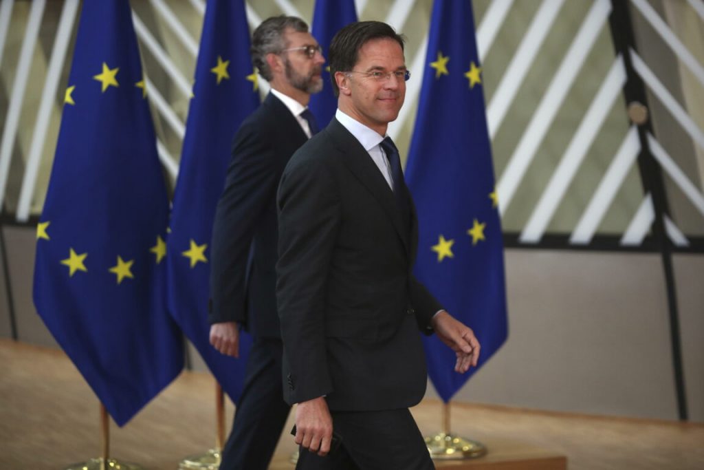 Il Primo Ministro Olandese Mark Rutte, leader dei cosiddetti "Paesi frugali". Il Recovery Fund è quasi un Recovery MES a causa loro.